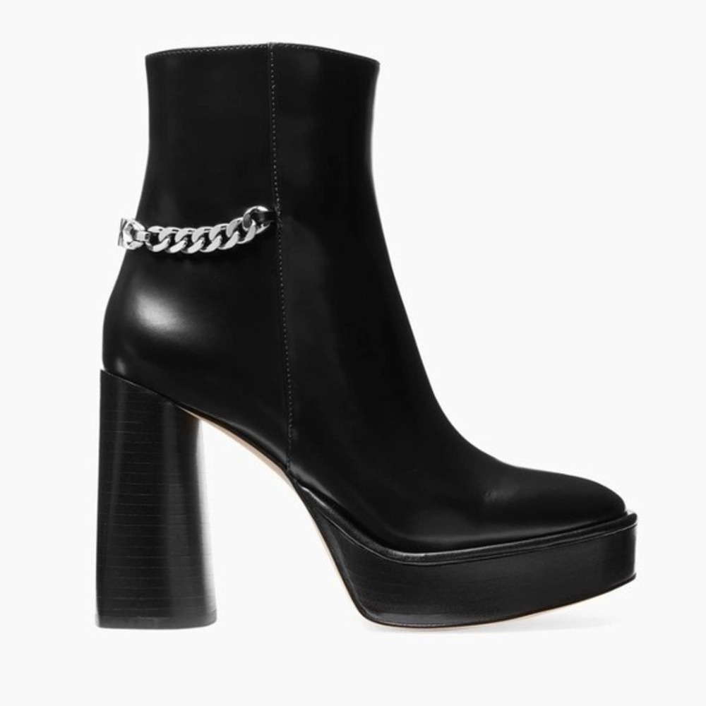 Michael Kors Carlisle 110MM Leather Platform Booties, 8.5
